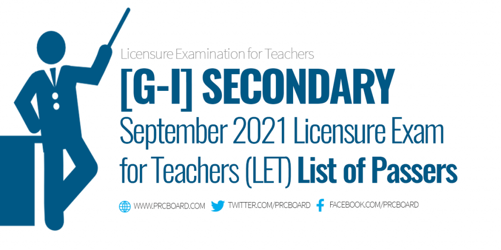 G-I Passers September 2021 LET Secondary Level