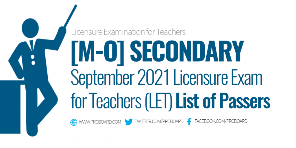 M-O Passers September 2021 LET Secondary Level