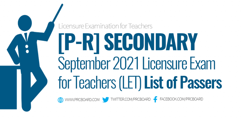 P-R Passers September 2021 LET Secondary Level