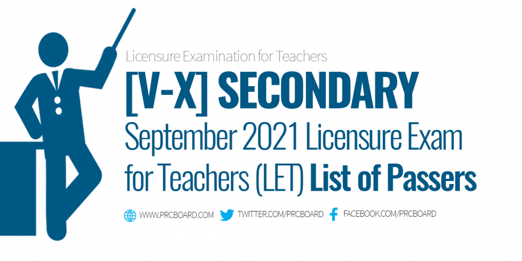 V-X Passers September 2021 LET Secondary Level
