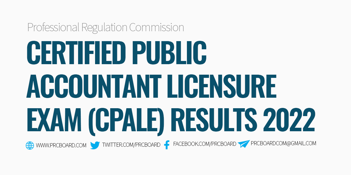 CPALE RESULT Certified Public Accountant Licensure Exam Results 20222023