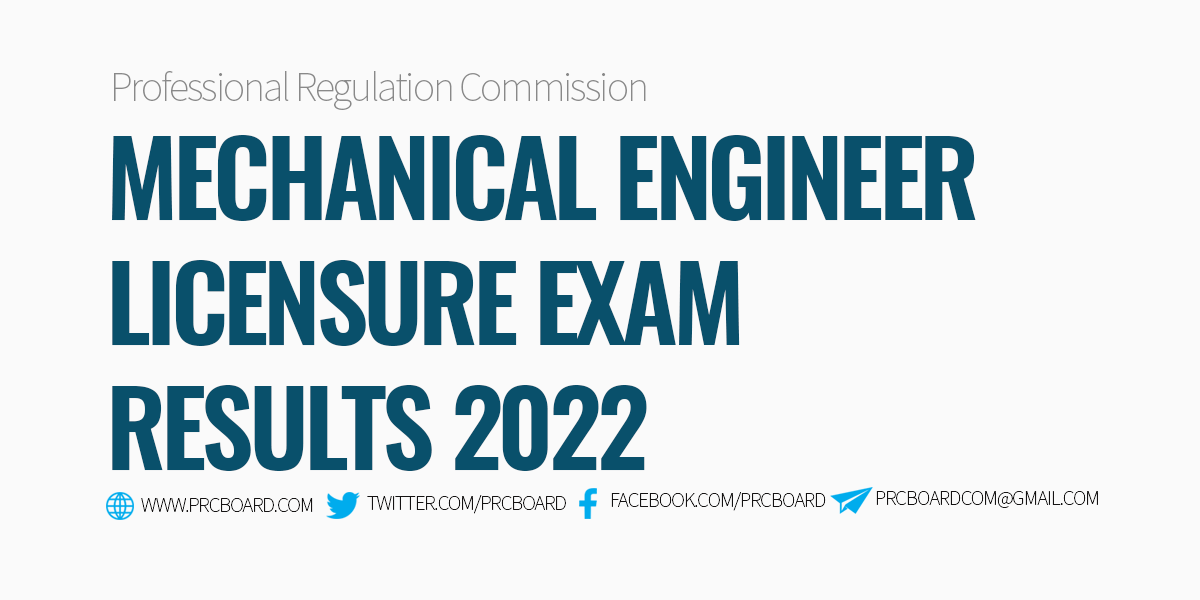 Mechanical Engineer Board Exam Results 2022 