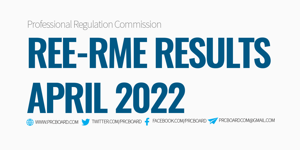REERME Result April 2022 List of Passers, Registered Electrical