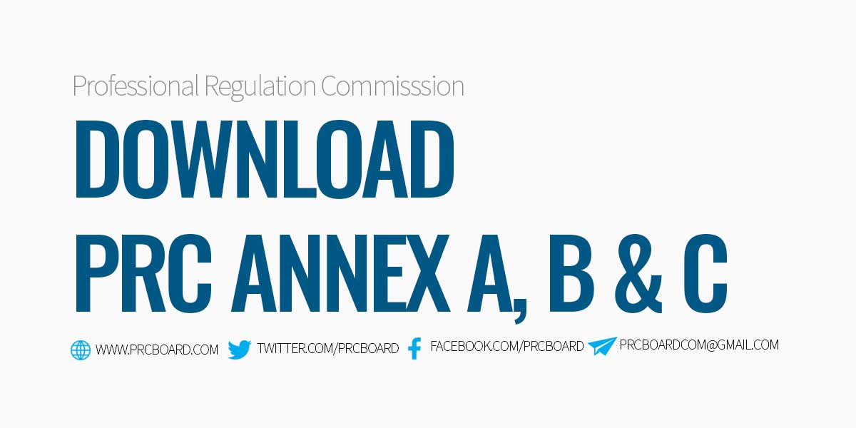 PRC Annex A, Annex B, Annex C - Downloadable Forms