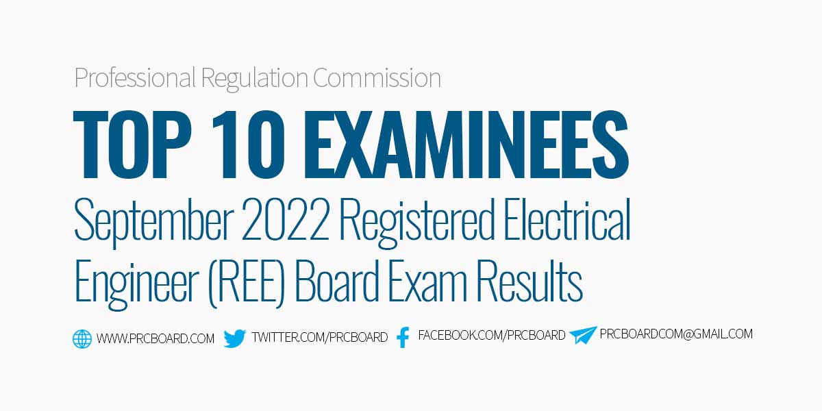 List of Topnotchers September 2022 Registered Electrical Engineer REE