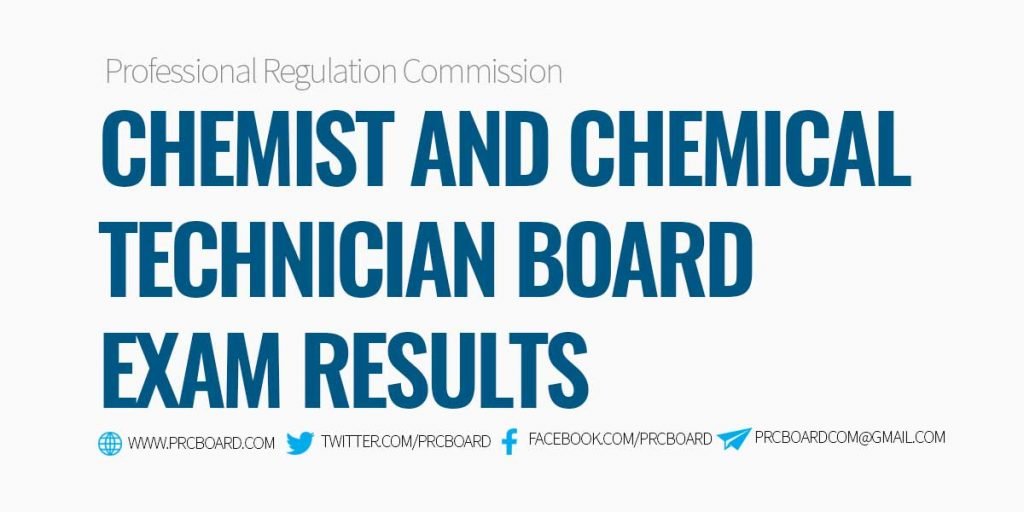 RESULTS October 2022 Chemists and Chemical Technician Board Exam Passers