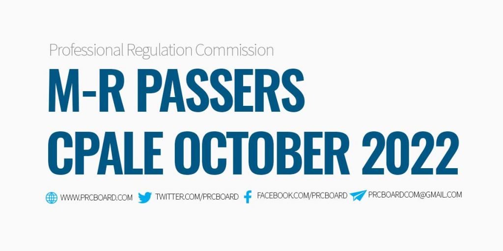 M-R Passers CPALE October 2022