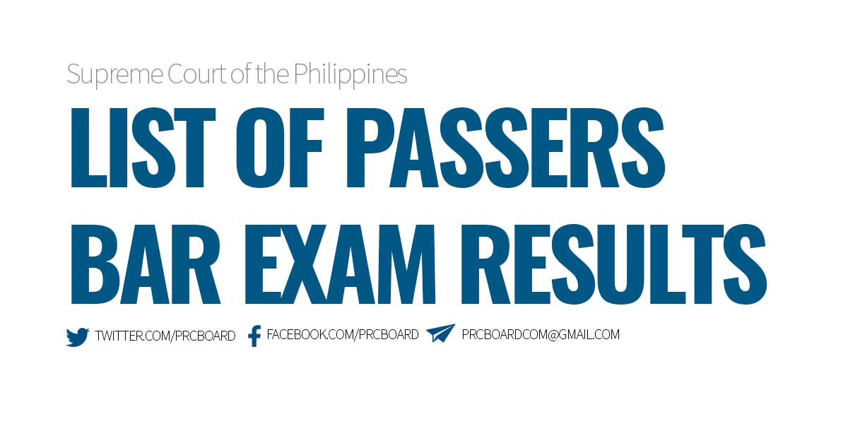 List of Successful Examinees Bar Exam Results 2022