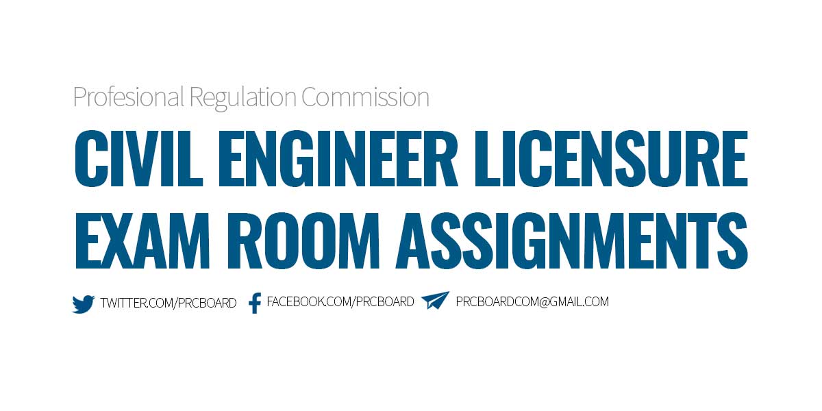 Room Assignments for April 2023 Civil Engineering Licensure Exam (CELE)