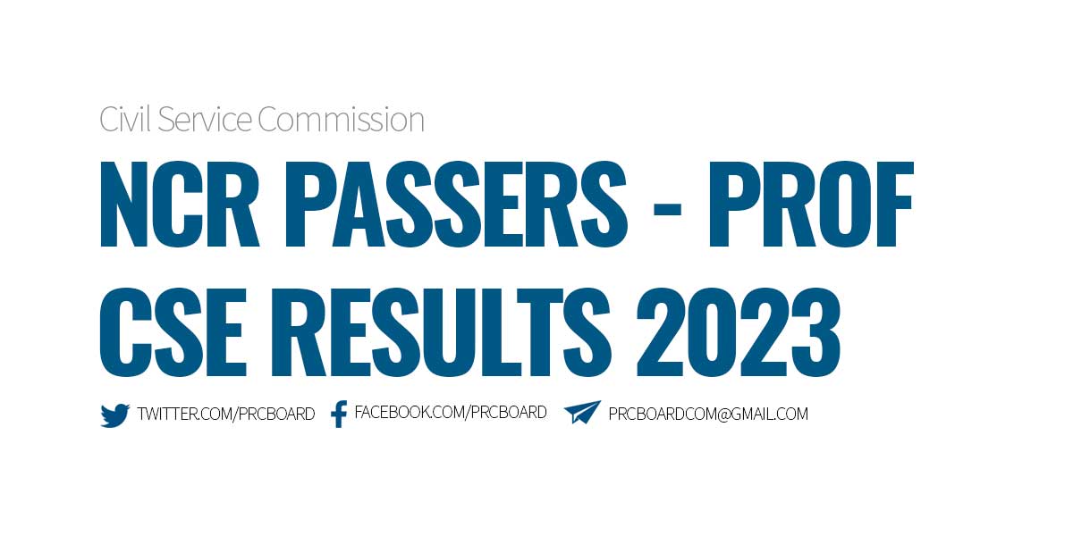 NCR Passers Professional Civil Service Exam Results August 2023
