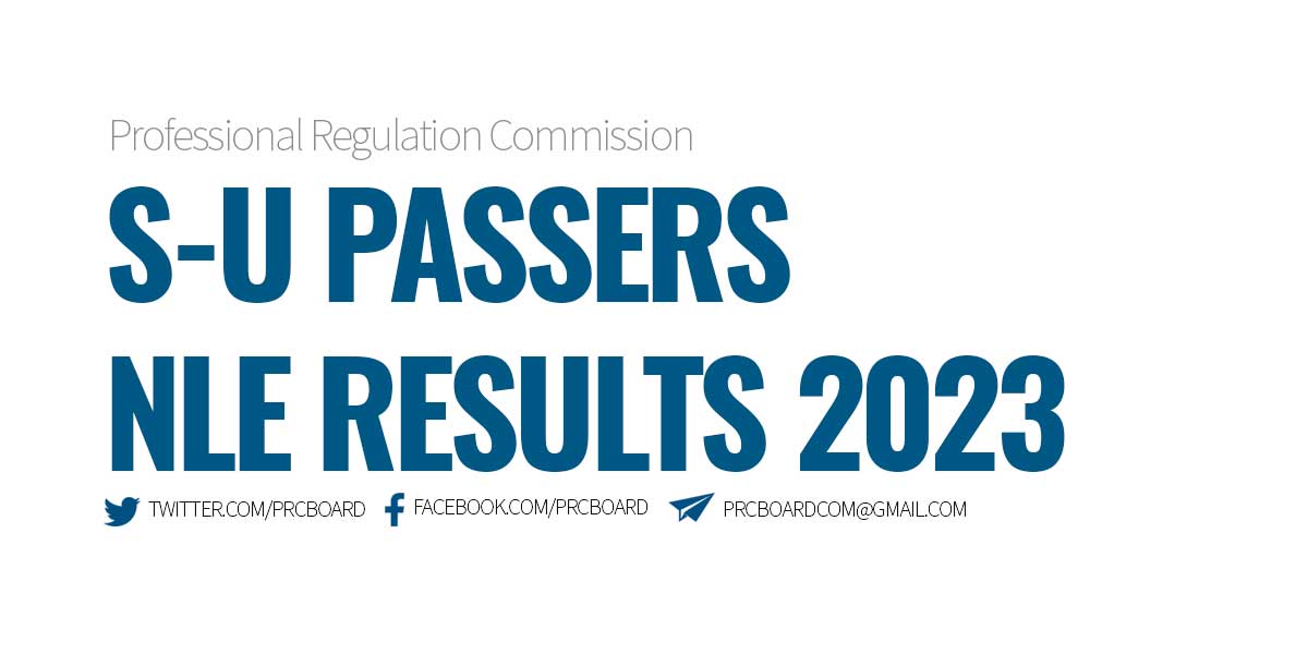 SU Passers November 2023 NLE Results