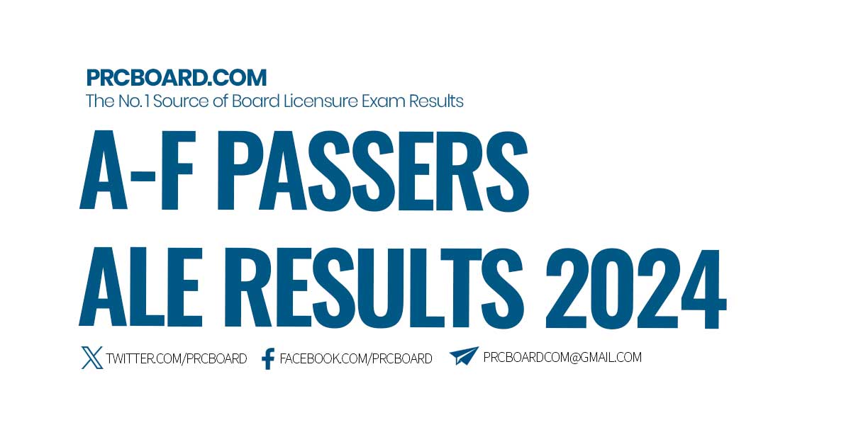 A-F Passers ALE Results June 2024