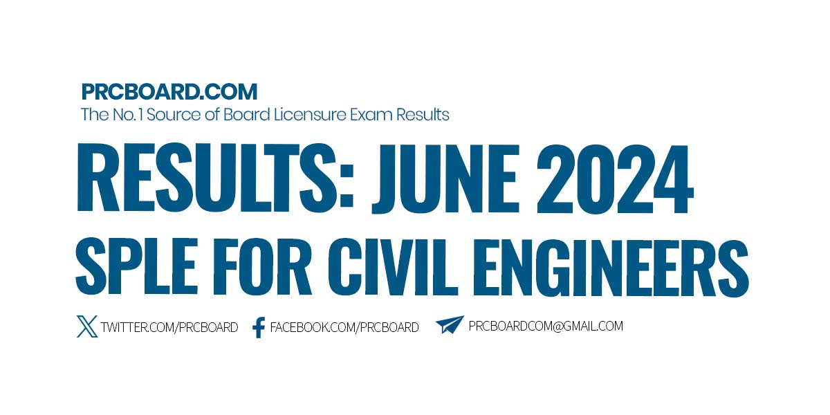 June 2024 SPLE for Civil Engineers Results and List of Passers