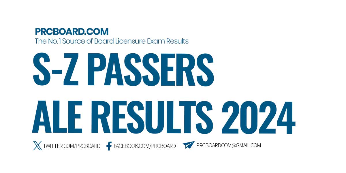 S-Z Passers ALE Results June 2024
